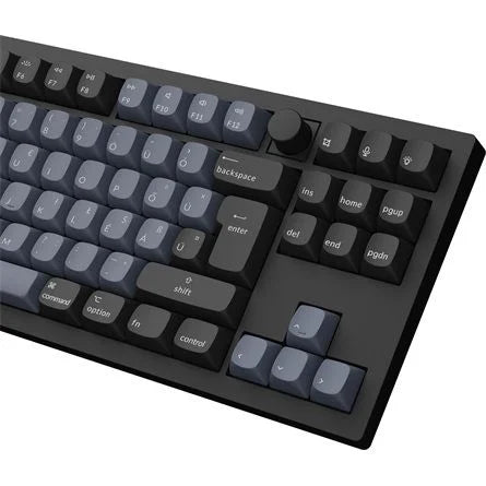 Keychron V3 Max Bluetooth / vezeték nélküli magyar Gateron Jupiter Banana mechanikus billentyűzet fekete-kék
