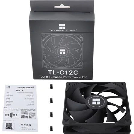 Thermalright TL-C12C rendszerhűtő ventilátor fekete