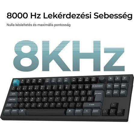 Keychron Q3 Ultra 8K Bluetooth / vezeték nélküli magyar Silk POM Banana mechanikus billentyűzet fekete (Bontott!)