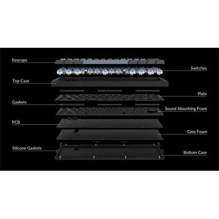 Keychron Q4 Swappable RGB Backlight Knob ISO USB gaming billentyűzet barebone kék