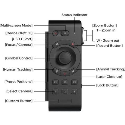 Obsbot Tail Air Smart Bluetooth távvezérlő fekete