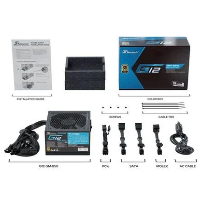 Seasonic G12 GM (2024) ATX desktop tápegység 850W 80+ Gold BOX