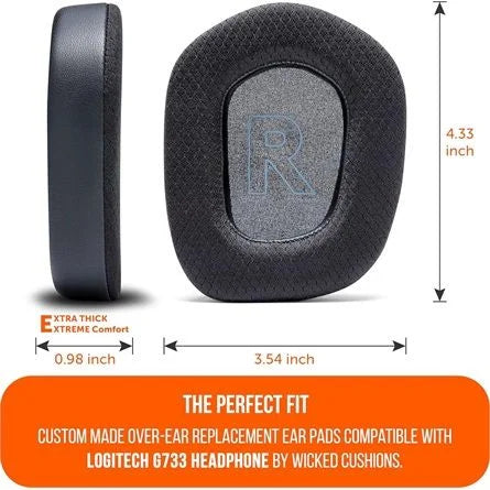 Wicked Cushions FreeZe for Logitech G733 gaming fülpárna fekete
