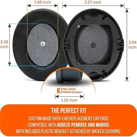 Wicked Cushions Audeze Penrose & Mobius WC FreeZe Cooling Gel gaming fülpárna fekete