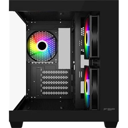 FSP S140-BA ARGB táp nélküli ablakos MT Mini Tower számítógépház fekete