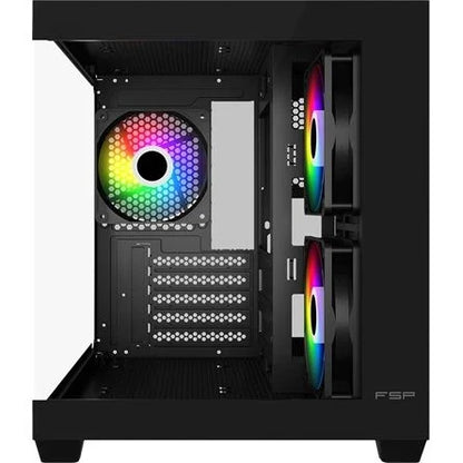 FSP S140-BA ARGB táp nélküli ablakos MT Mini Tower számítógépház fekete