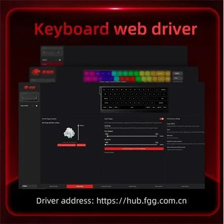 FGG MAD 68 HE RGB USB angol gaming Magnetic Amber Axis Pro mechanikus billentyűzet fekete