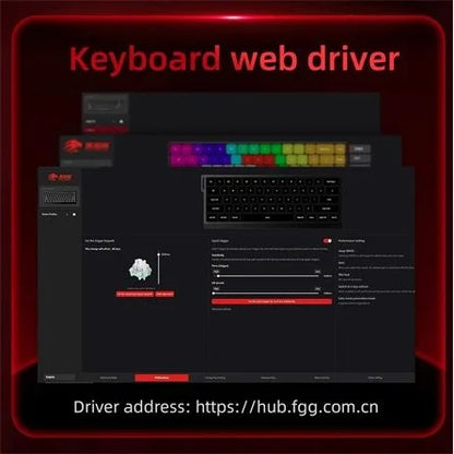 FGG MAD 68 HE RGB USB angol gaming Magnetic Amber Axis Pro mechanikus billentyűzet fekete