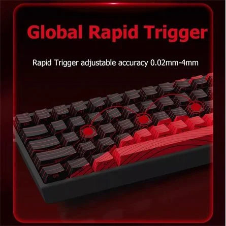 FGG MAD 68 HE RGB USB angol gaming Magnetic Amber Axis Pro mechanikus billentyűzet fekete