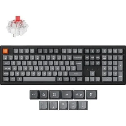Keychron K10 Max Bluetooth / vezeték nélküli magyar Keychron Super Red mechanikus billentyűzet fekete