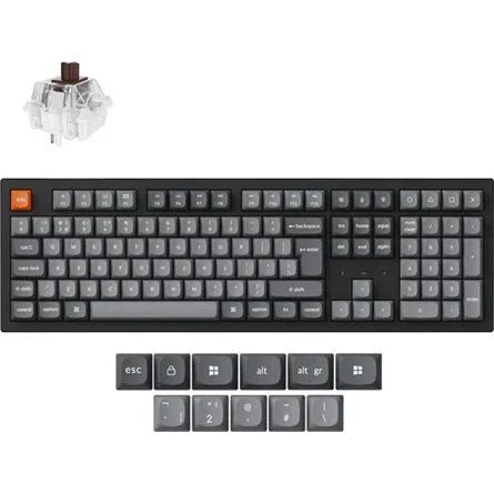 Keychron K10 Max Bluetooth / vezeték nélküli / USB magyar Keychron Super Brown mechanikus billentyűzet fekete