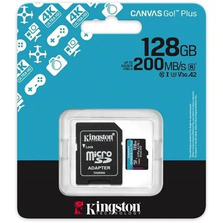 Kingston 128GB Canvas Go! Plus Gen4 UHS-1 Class10 U3 V30 A2 microSDXC memóriakártya