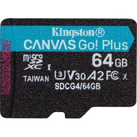 Kingston 64GB Canvas Go! Plus Gen4 UHS-1 Class10 U3 V30 A2 microSDXC memóriakártya