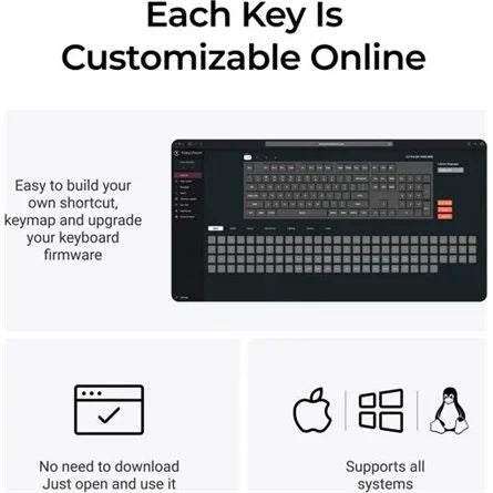 Keychron C2 Pro 8K USB magyar Super Red mechanikus billentyűzet szürke