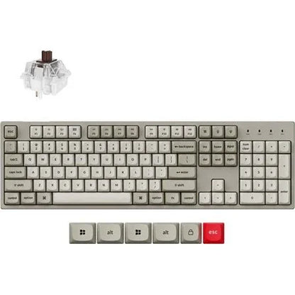 Keychron C2 Pro 8K USB magyar Super Brown mechanikus billentyűzet szürke
