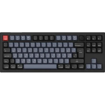 Keychron V3 Max Bluetooth / vezeték nélküli magyar Gateron Jupiter Banana mechanikus billentyűzet fekete-kék