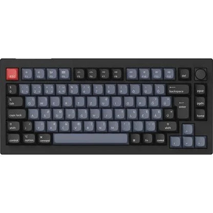 Keychron V1 Max Bluetooth / vezeték nélküli magyar Gateron Jupiter Brown mechanikus billentyűzet fekete-kék