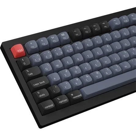 Keychron V1 Max Bluetooth / vezeték nélküli magyar Gateron Jupiter Brown mechanikus billentyűzet fekete-kék