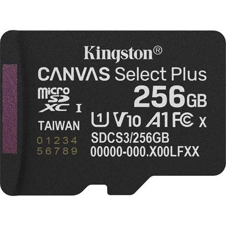 Kingston 256GB Canvas Select Plus UHS-1 U1 V10 A1 microSDXC memóriakártya