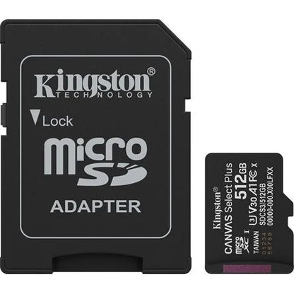 Kingston 512GB Canvas Select Plus UHS-1 U3 V30 A1 microSDXC memóriakártya
