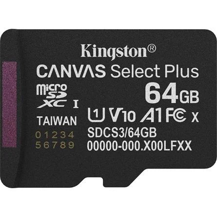 Kingston 64GB Canvas Select Plus UHS-1 U1 V10 A1 microSDXC memóriakártya Single Pack