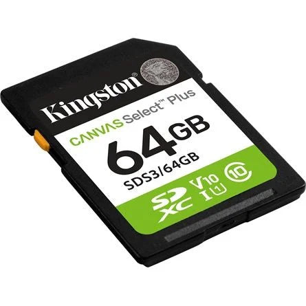 Kingston 64GB Canvas Select Plus UHS-1 U1 V10 SDXC memóriakártya