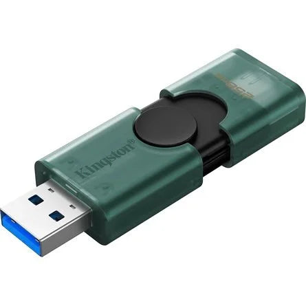 Kingston 256GB DataTraveler Duo G2 USB-A 3.2 Gen1 / USB-C pendrive fekete-zöld