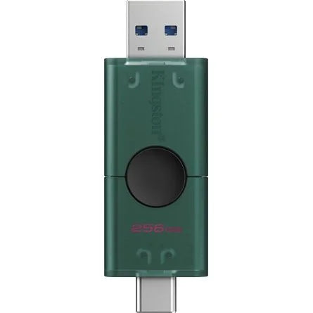 Kingston 256GB DataTraveler Duo G2 USB-A 3.2 Gen1 / USB-C pendrive fekete-zöld