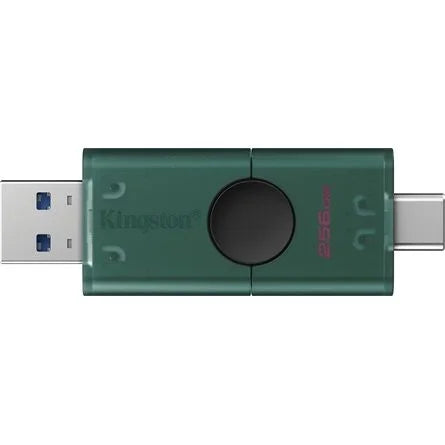 Kingston 256GB DataTraveler Duo G2 USB-A 3.2 Gen1 / USB-C pendrive fekete-zöld