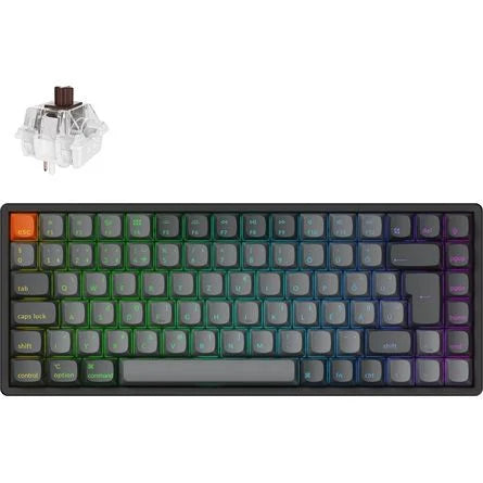Keychron K2 Max Bluetooth / vezeték nélküli magyar Super Brown mechanikus billentyűzet fekete