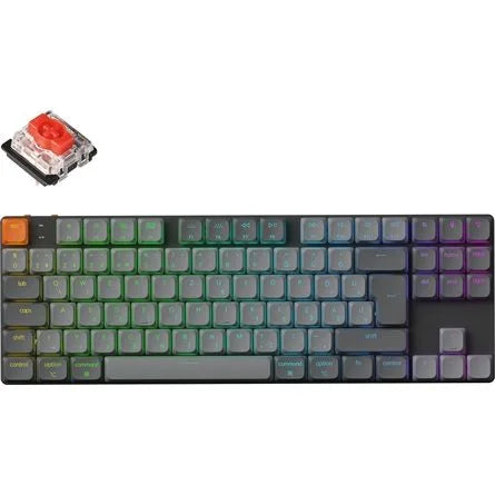 Keychron K1 Max Bluetooth / vezeték nélküli magyar Gateron low-profile Red mechanikus billentyűzet fekete