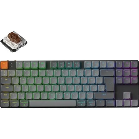 Keychron K1 Max Bluetooth / vezeték nélküli magyar Gateron low-profile Brown mechanikus billentyűzet fekete