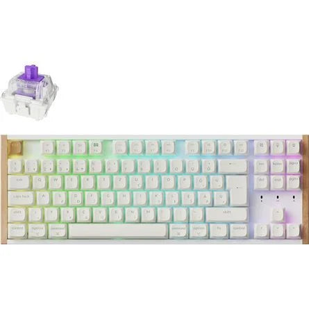 Keychron K8 HE Bluetooth / vezeték nélküli magyar Gateron double-rail magnetic nebula mechanikus billentyűzet fehér