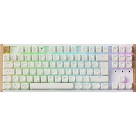 Keychron K8 HE Bluetooth / vezeték nélküli magyar Gateron double-rail magnetic nebula mechanikus billentyűzet fehér
