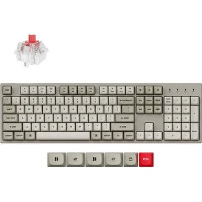 Keychron C2 Pro 8K USB-C magyar Super Red mechanikus billentyűzet szürke (Csomagolás sérült, Bontott!)
