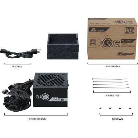 Seasonic Core BC ATX 3.1 ATX desktop tápegység 750W 80+ Bronze BOX