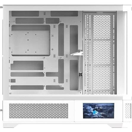 Thermaltake View 600 TG táp nélküli ablakos Full Tower számítógépház fehér 6"-os LCD kijelzővel