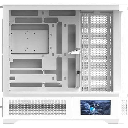 Thermaltake View 600 TG táp nélküli ablakos Full Tower számítógépház fehér 6"-os LCD kijelzővel
