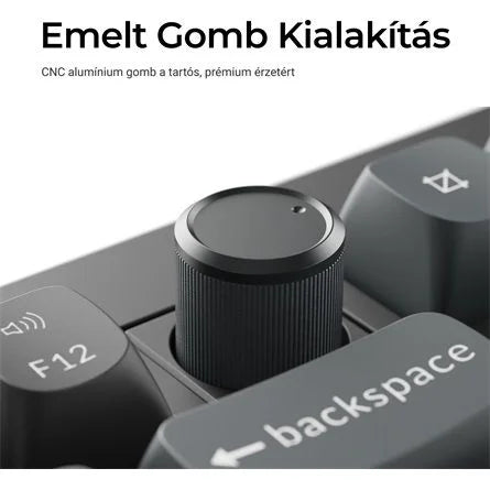 Keychron V6 Ultra 8K Bluetooth / vezeték nélküli magyar Silk POM Red mechanikus billentyűzet fekete