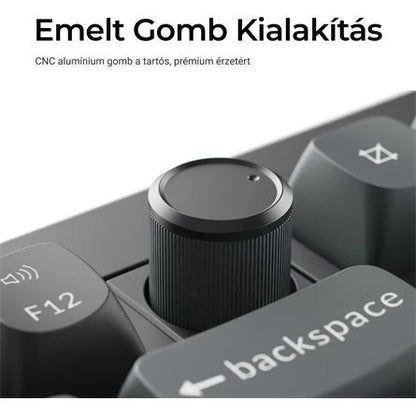 Keychron V6 Ultra 8K Bluetooth / vezeték nélküli magyar Silk POM Red mechanikus billentyűzet fekete