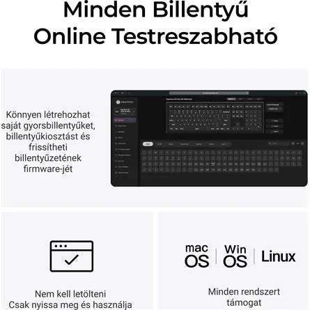 Keychron V6 Ultra 8K Bluetooth / vezeték nélküli magyar Silk POM Red mechanikus billentyűzet fekete