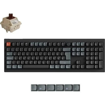 Keychron V6 Ultra 8K Bluetooth / vezeték nélküli magyar Silk POM Brown mechanikus billentyűzet fekete