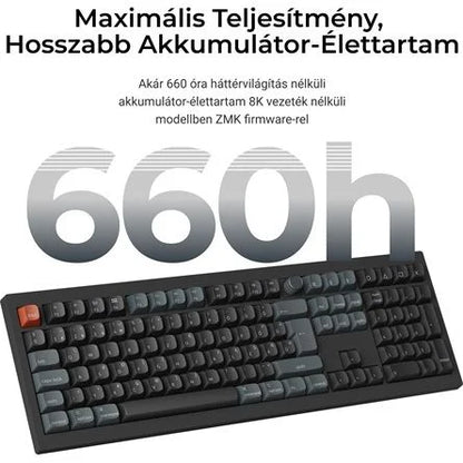 Keychron V6 Ultra 8K Bluetooth / vezeték nélküli magyar Silk POM Brown mechanikus billentyűzet fekete