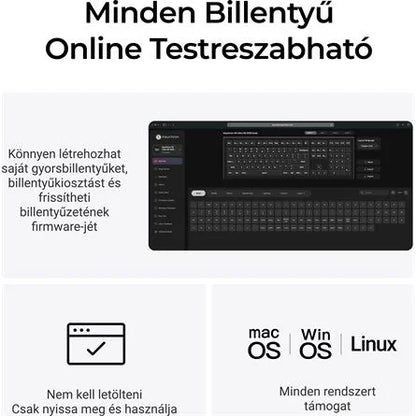 Keychron V6 Ultra 8K Bluetooth / vezeték nélküli magyar Silk POM Brown mechanikus billentyűzet fekete