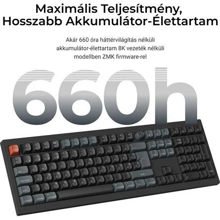 Keychron V6 Ultra 8K Bluetooth / vezeték nélküli magyar Silk POM Banana mechanikus billentyűzet fekete