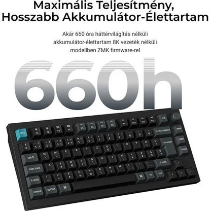 Keychron Q1 Ultra 8K Bluetooth / vezeték nélküli magyar Silk POM Red mechanikus billentyűzet fekete