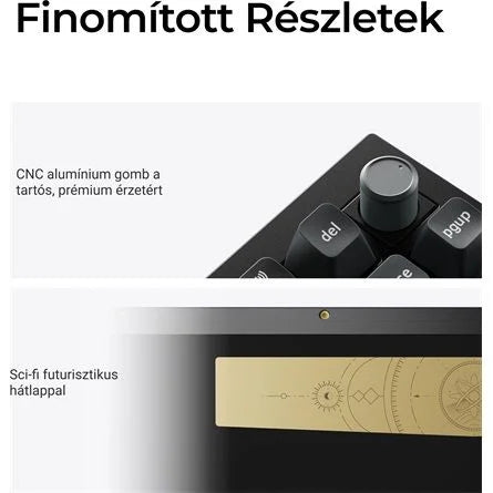 Keychron Q1 Ultra 8K Bluetooth / vezeték nélküli magyar Silk POM Red mechanikus billentyűzet fekete