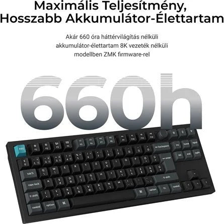 Keychron Q3 Ultra 8K Bluetooth / vezeték nélküli magyar Silk POM Banana mechanikus billentyűzet fekete