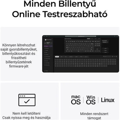 Keychron Q3 Ultra 8K Bluetooth / vezeték nélküli magyar Silk POM Banana mechanikus billentyűzet fekete