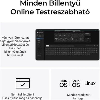 Keychron Q6 Ultra 8K Bluetooth / vezeték nélküli magyar Silk POM Brown mechanikus billentyűzet fekete